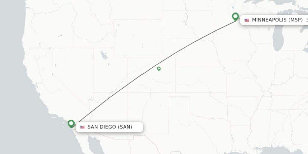 Delta Flight route from SAN